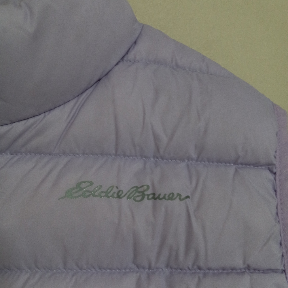 Eddie Bauer L 14 Girls Duck Down Puffer Zip Front Vest in Lilac Kids - Picture 6 of 11
